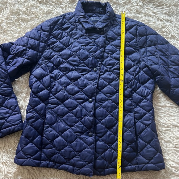 LL Bean Women’s Quilt Puffer Jacket Petite Medium Dark Blue - Picture 4 of 7